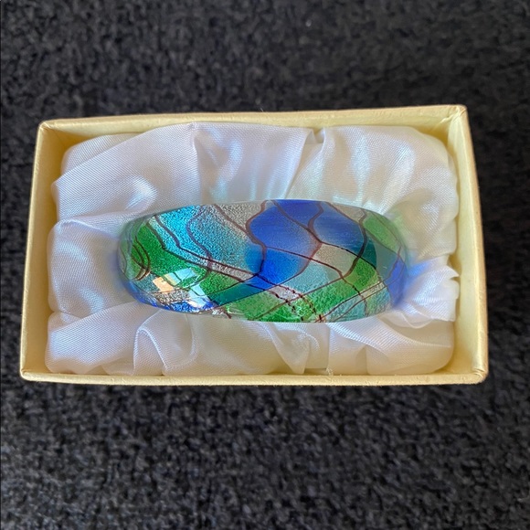 Colored Glass Cuff Bracelet - NIB - Picture 5 of 5